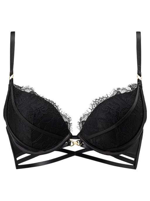 Ann Summers Dark fantasy lace padded plunge bra in black, 3 of 4