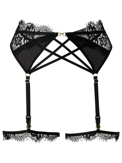 Ann Summers Dark fantasy lace suspender belt in black, 3 of 4