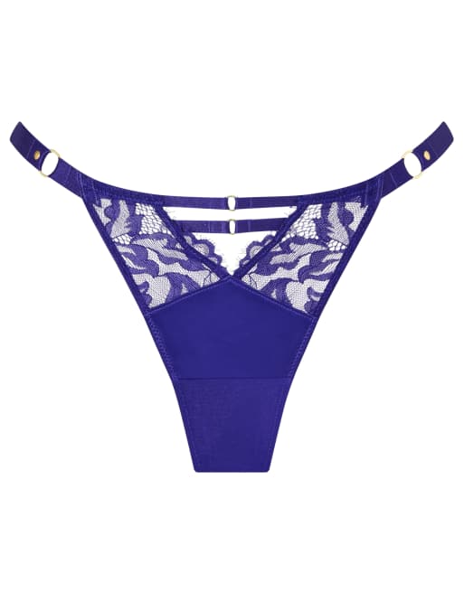 Ann Summers Dark romance satin thong in dark blue, 2 of 4