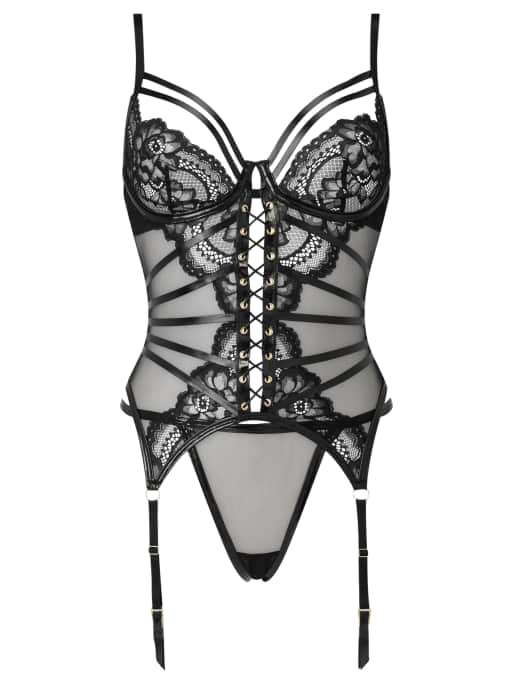 Ann Summers Dark whispers crotchless cami suspender in black, 6 of 6