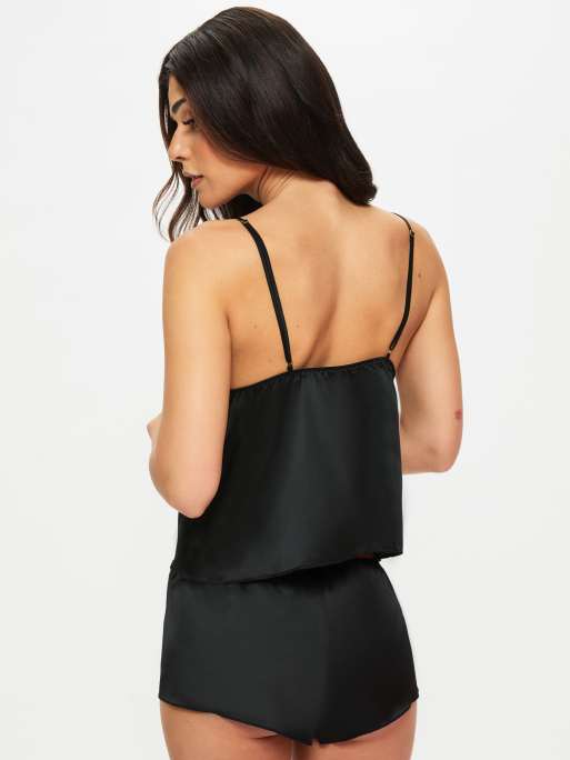 Ann Summers Delphine cami set in black, 3 of 4