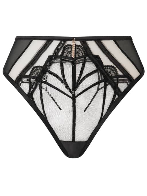 Ann Summers Desiring decadence high waist brazilian in black, 3 of 4