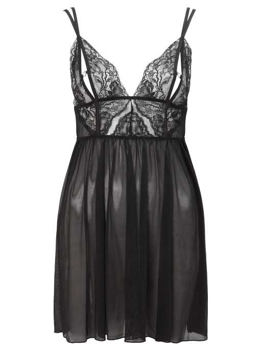 Ann Summers Diamond heart chemise in black, 3 of 4