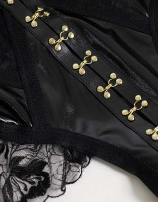 Ann Summers Ecstatic Crotchless Set In Black
