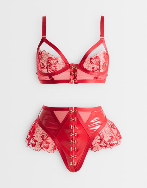 Ann Summers Ecstatic crotchless set in red - view 1