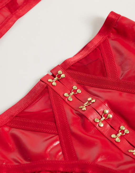 Ann Summers Ecstatic crotchless set in red, 3 of 4