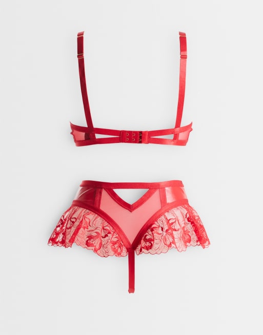 Ann Summers Ecstatic crotchless set in red, 4 of 4
