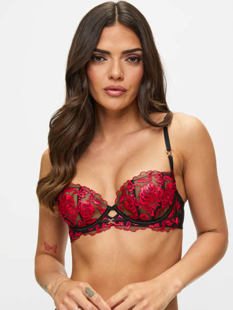 Ann Summers Endless attraction non padded balcony bra in black/red - view 1