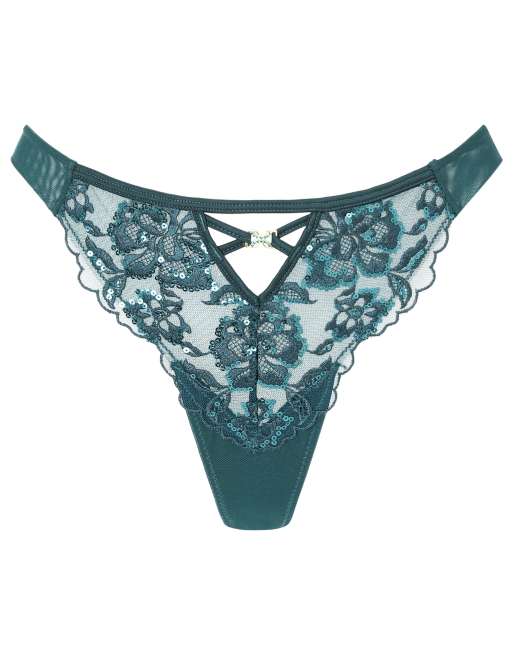 Ann Summers Endless attraction thong in dark green, 4 of 4