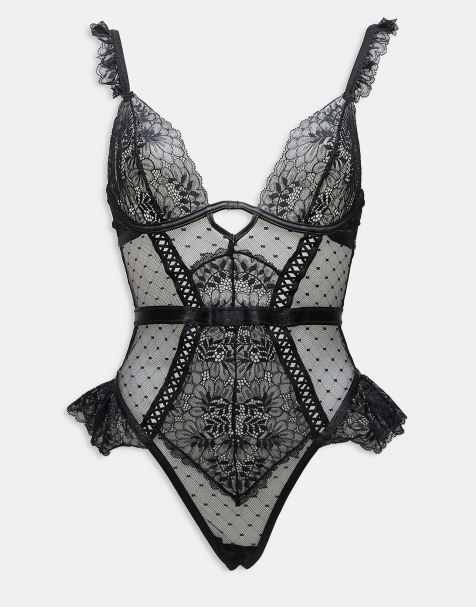 Ann Summers – Entice Me – Body in Schwarz mit offenem Schritt - view 1