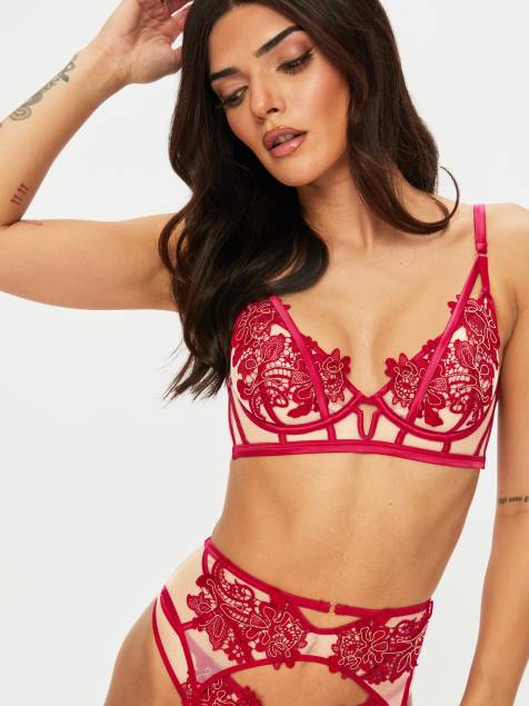 Ann Summers Enticement lingerie set in red - view 1