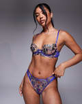 [Ann Summers] Ann Summers Euphoric non padded plunge bra in blue-Purple 36D PURPLE