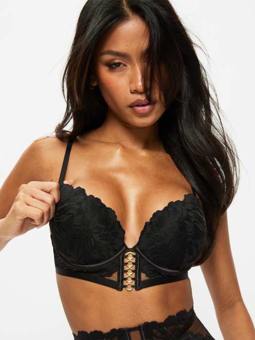 Ann Summers Ever yours lace padded plunge bra in black, 2 of 4