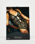 [Ann Summers] Ann Summers Extravaganza crotchless bodysuit in black XS/S BLACK