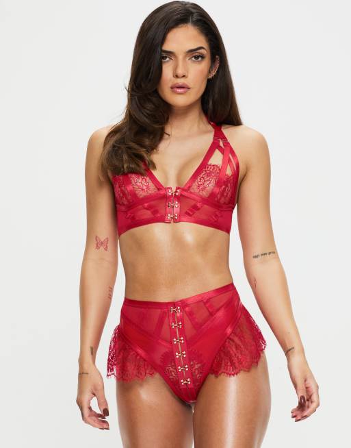 Ann Summers - Exuberant - Completo intimo rosso con design aperto, 3 di 3