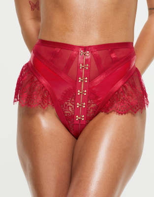 Ann Summers Exuberant Crotchless Set In Red