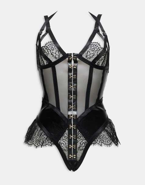 Ann Summers – Exuberant – Teddy-Body in Schwarz im Ouvert-Stil - view 1