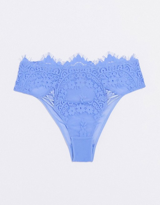 Ann Summers Fearless lace high waist knicker in blue