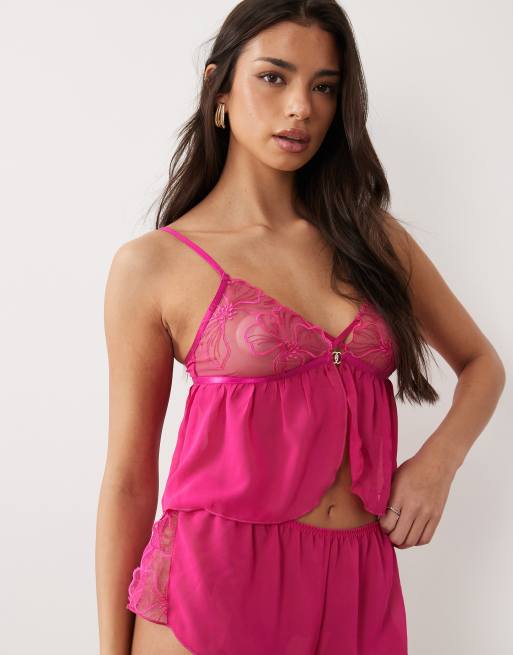 Ann Summers - Floral Fling - Cami-set met bloemenprint in roze, 2 van 4