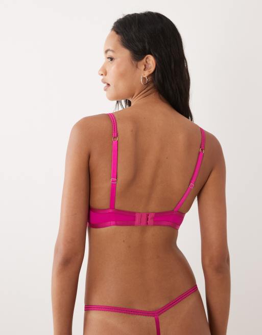 Ann Summers - Floral Fling - Diepuitgesneden gewatteerde bh in roze, 4 van 4
