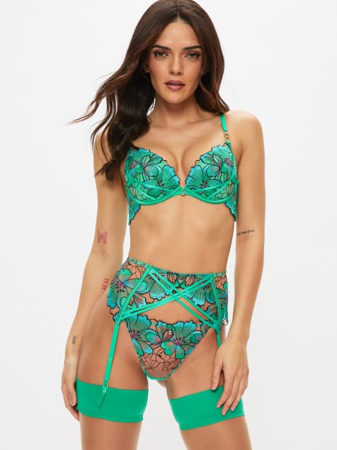 Ann Summers Fluorescence suspender belt in bright green - view 1