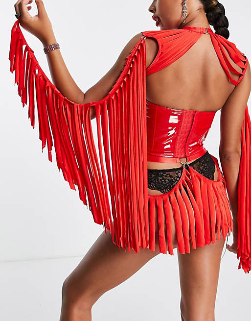 Coats & Jackets Ann Summers fringed cape and belt in red 