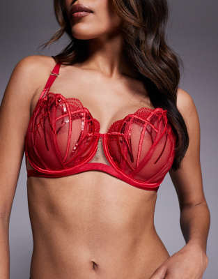 Ann Summers Fuller Bust Desiring Decadence Non-padded Balconette Bra In Red
