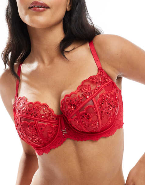 Ann Summers Fuller Bust - Icon - Uforet rød BH med dyb udskæring - view 1