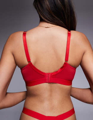 Ann Summers Fuller Bust Undisputed Padded Plunge Bra In Red