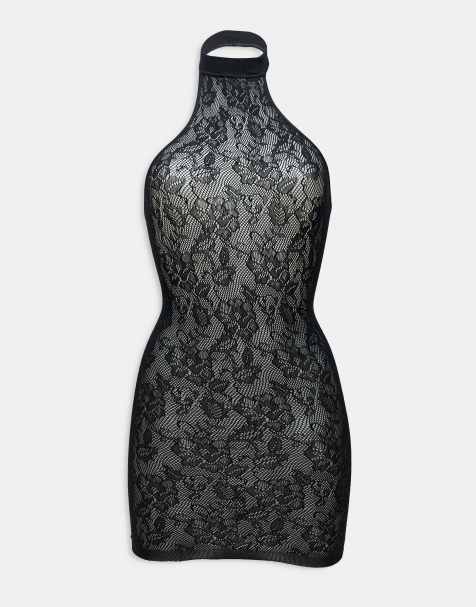 Ann Summers – Glisten – Czarna koronkowa sukienka - view 1
