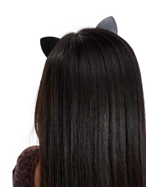 Ann Summers – Halloween – Czarna opaska na głowę z kocimi uszami ze strasami, 2 z 4