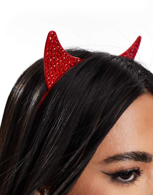 Ann Summers halloween diamante devil horn headband in red, 2 of 4