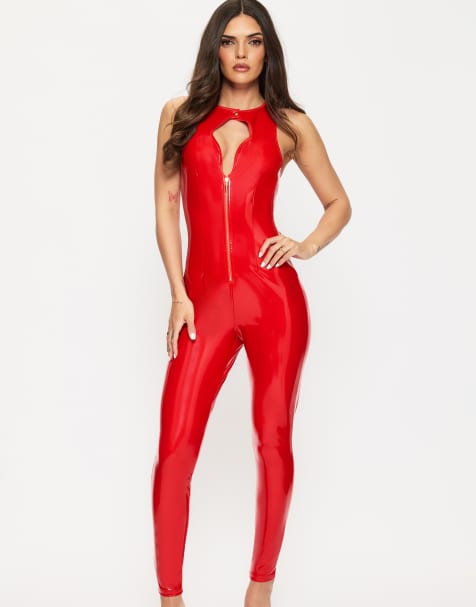 Ann Summers halloween Dominating jumpsuit in red  - view 1