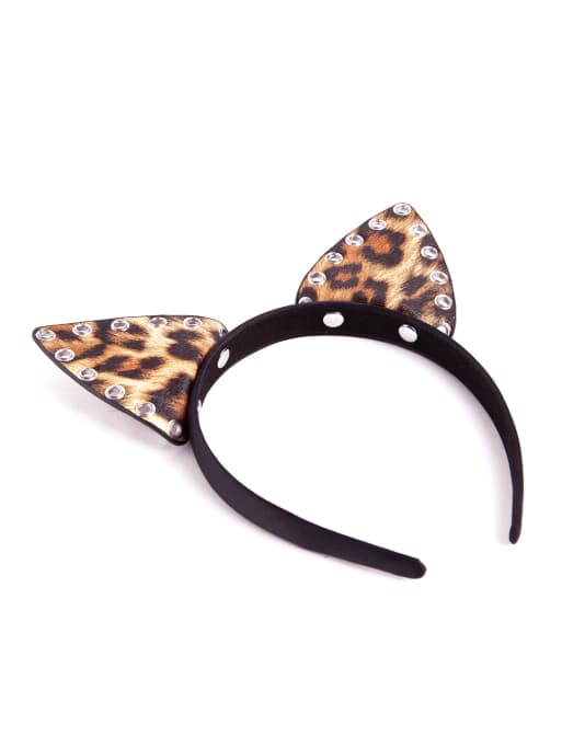 Ann Summers halloween Leopard print PU cat ears in multi colour, 3 of 3