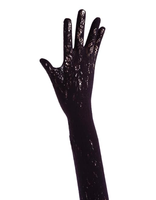 Ann Summers halloween Long lace gloves in black