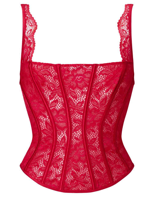 Ann Summers Halloween Modern muse lace corset top in red, 4 of 4