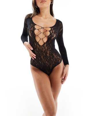 Ann Summers - Halloween Sensation - Spitzenbody in Schwarz