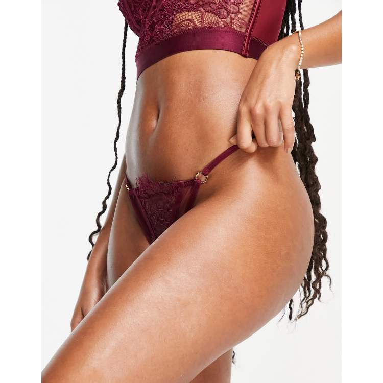 Ann Summers Heartracer lingerie set in burgundy