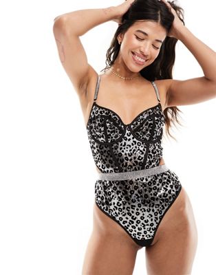 Ann Summers Hold Me Tight Body Animal Sequin in black - ASOS Price Checker