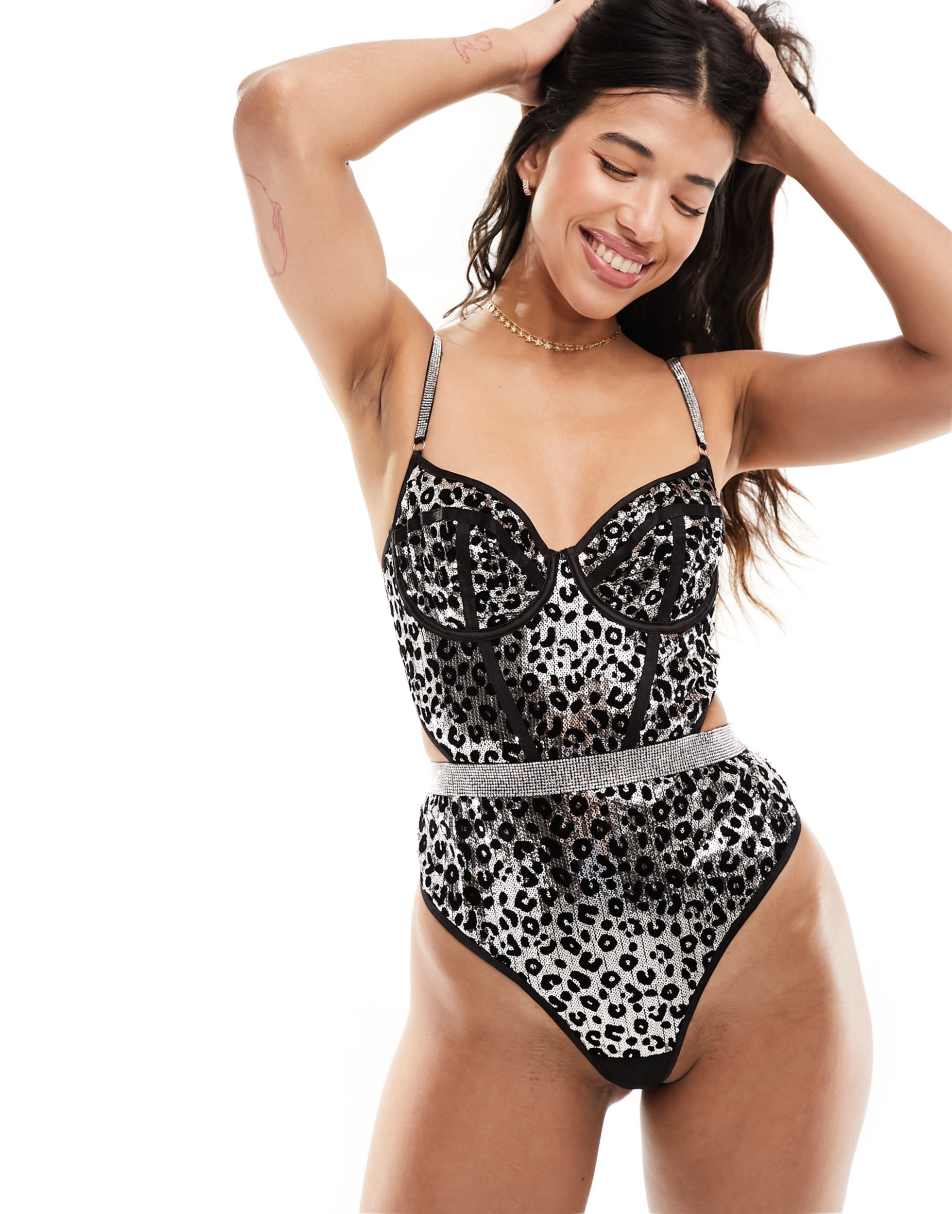 Ann Summers Hold Me Tight swimsuit in black