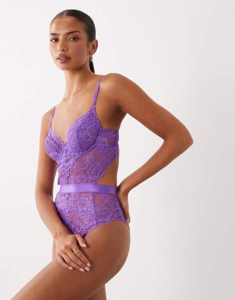 Ann Summers Hold Me Tight Bodysuit in purple - view 1