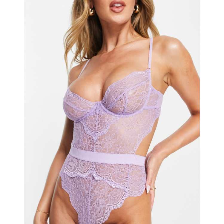 Lilac lace cheap bodysuit