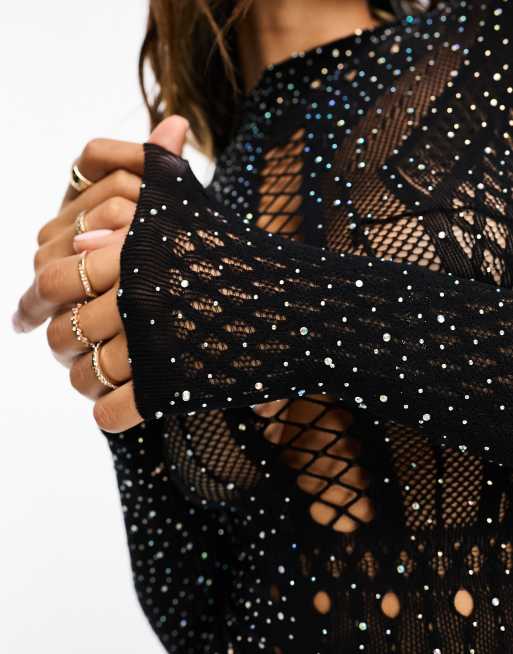 Ann Summers - Janelle - Jurk met juweeltjes in zwart , 2 van 4