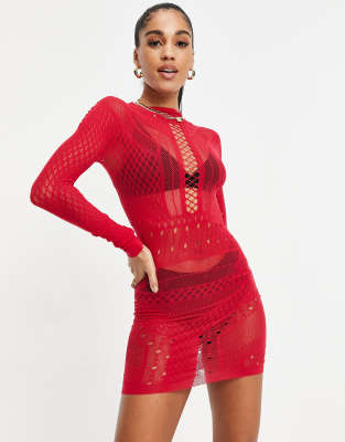 Ann Summers Janelle knitted dress in red