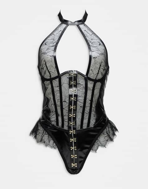 Ann Summers Kiss me more crotchless teddy in black - view 1