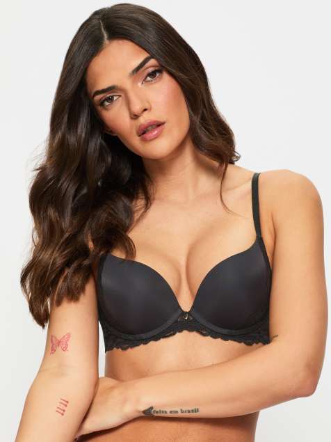 Ann Summers koronkowy biustonosz plunge typu T-shirt w kolorze czarnym - view 1