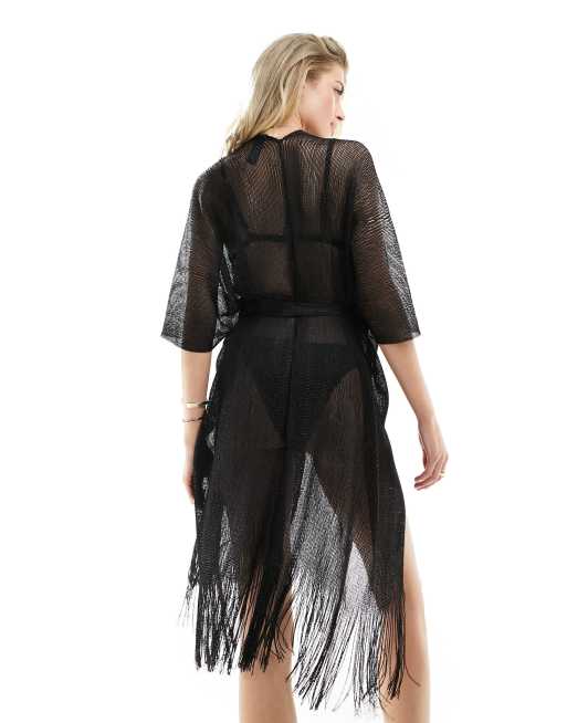 Ann Summers Kuta Vestaglia da spiaggia nera ASOS