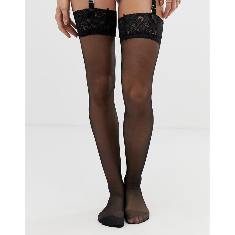 Ann Summers Lace Top Glossy Stocking