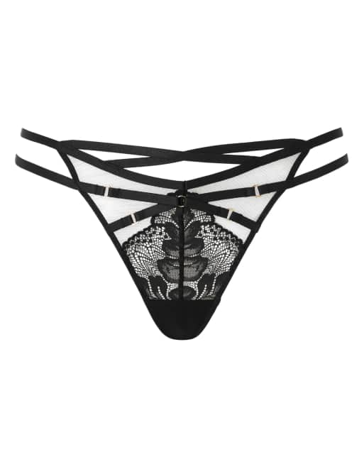 Ann Summers Laced in love string in black, 2 of 3