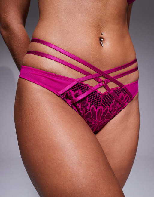 Ann Summers – Lasting Lover – Brasilianischer Slip in Rosa und Schwarz mit hohem Bund, 2 von 4